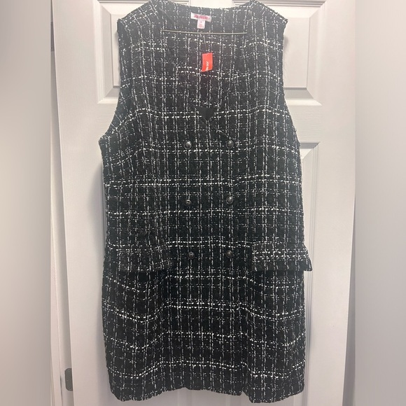 NWT Joe Fresh sleeveless tweed double breasted dress - Picture 3 of 9